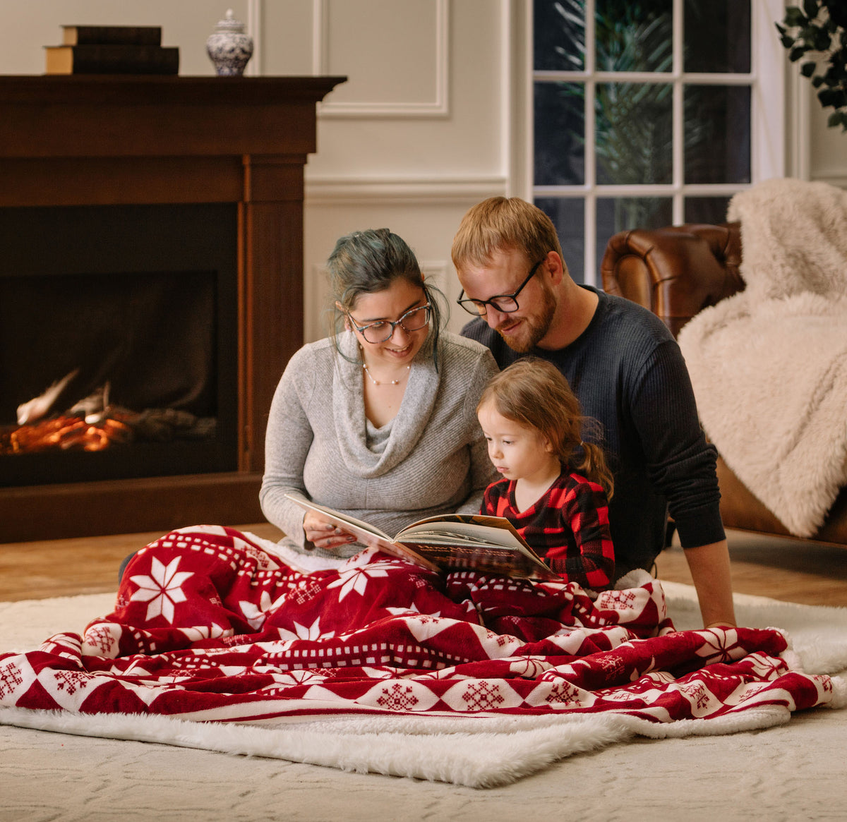 Red sherpa throw discount blanket