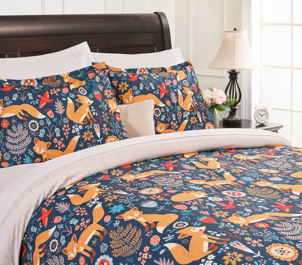 Golden Fox Reversible Duvet Cover Set