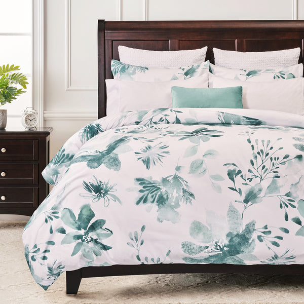 Abstract Watercolor Garden Duvet Cover Set