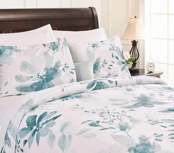 Abstract Watercolor Garden Duvet Cover Set