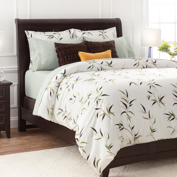 Bamboo Print Microfiber Duvet Cover Set