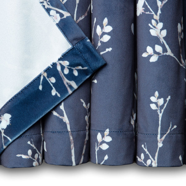 Sakura Navy Velvet Curtains