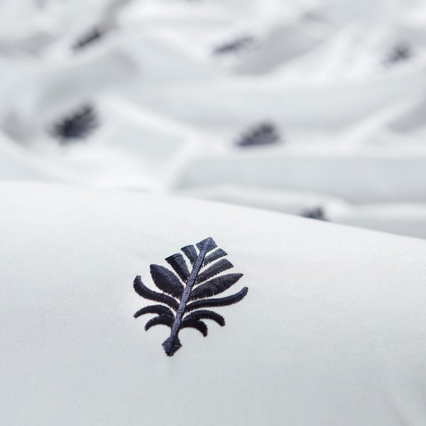 Fleur De Lis Embroidered Duvet Cover Set