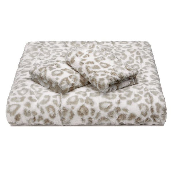 Leopard Faux Fur Duvet Cover Set