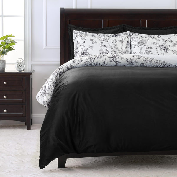 Black White Grove Print Duvet Cover Set