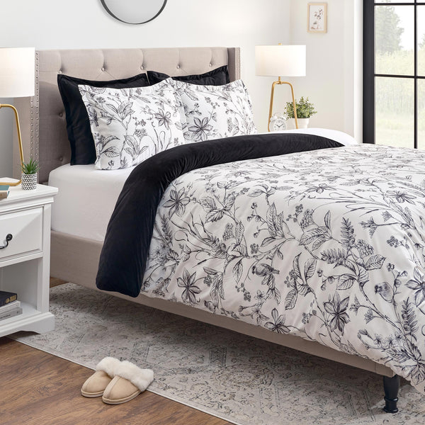 Black White Grove Print Duvet Cover Set