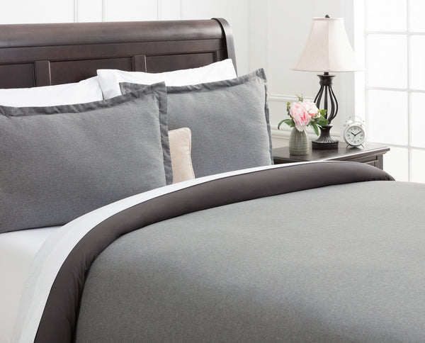 Vintage Linen Charcoal Duvet Cover Set