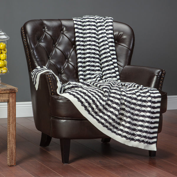 Newport Stripe Border Throw Blanket