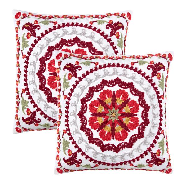 Zinna Embroidered Throw Pillow Covers