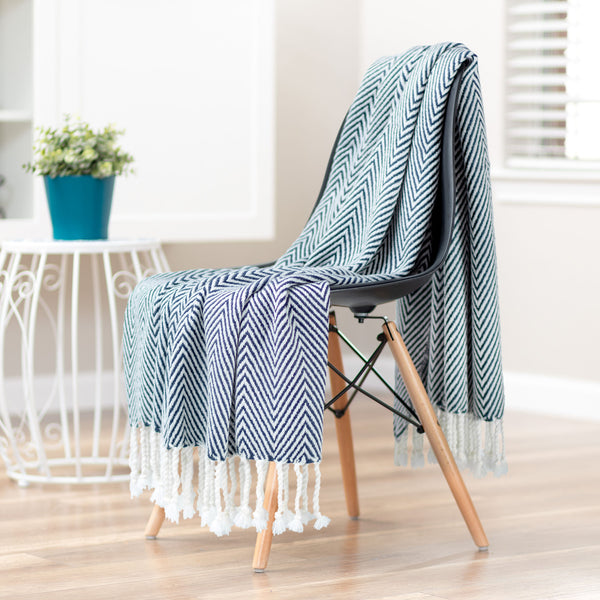 Chevron Tassel Throw Blanket