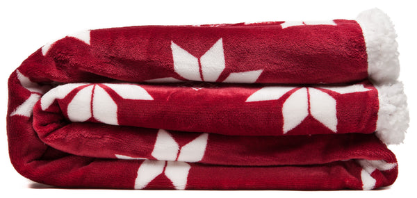 Holiday Sherpa Red Throw Blanket