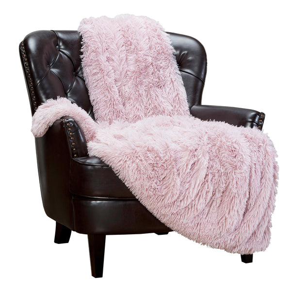 Solid Faux Long Fur Throw Blanket