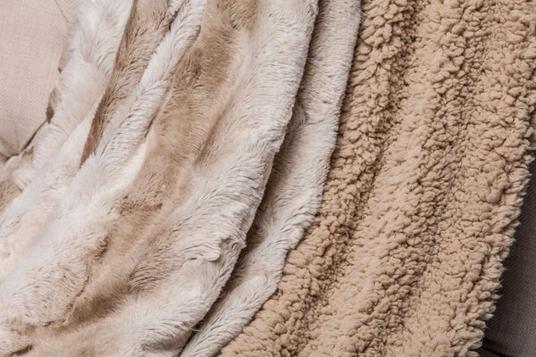 Faux Fur Brown Ombre Throw Blanket