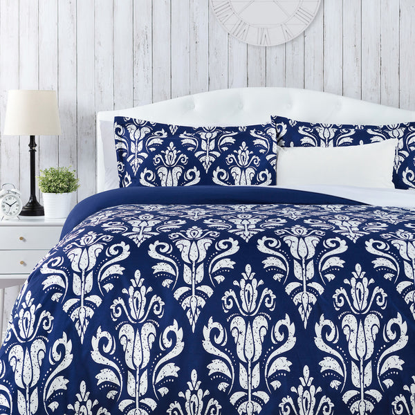 Stencil Blue Duvet Cover Set