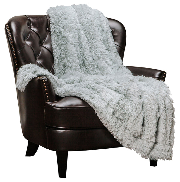 Solid Faux Long Fur Throw Blanket