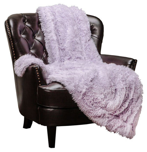 Solid Faux Long Fur Throw Blanket